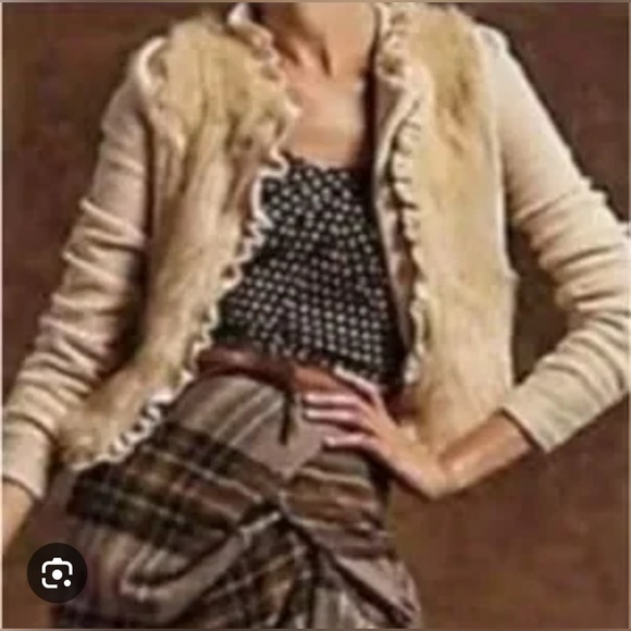 Anthropologie Jackets & Blazers - Anthropologie Moth Faux Fur Jacket Boiled Wool Silk Lined Icing Age